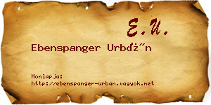 Ebenspanger Urbán névjegykártya